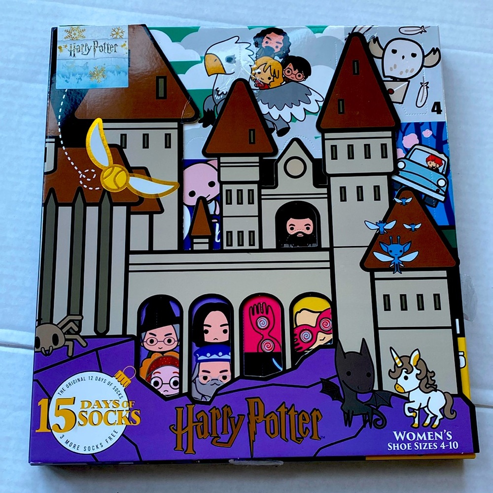 NWT 15 Days of Socks Harry Potter Women’s Crew Low cut never opened gift advent